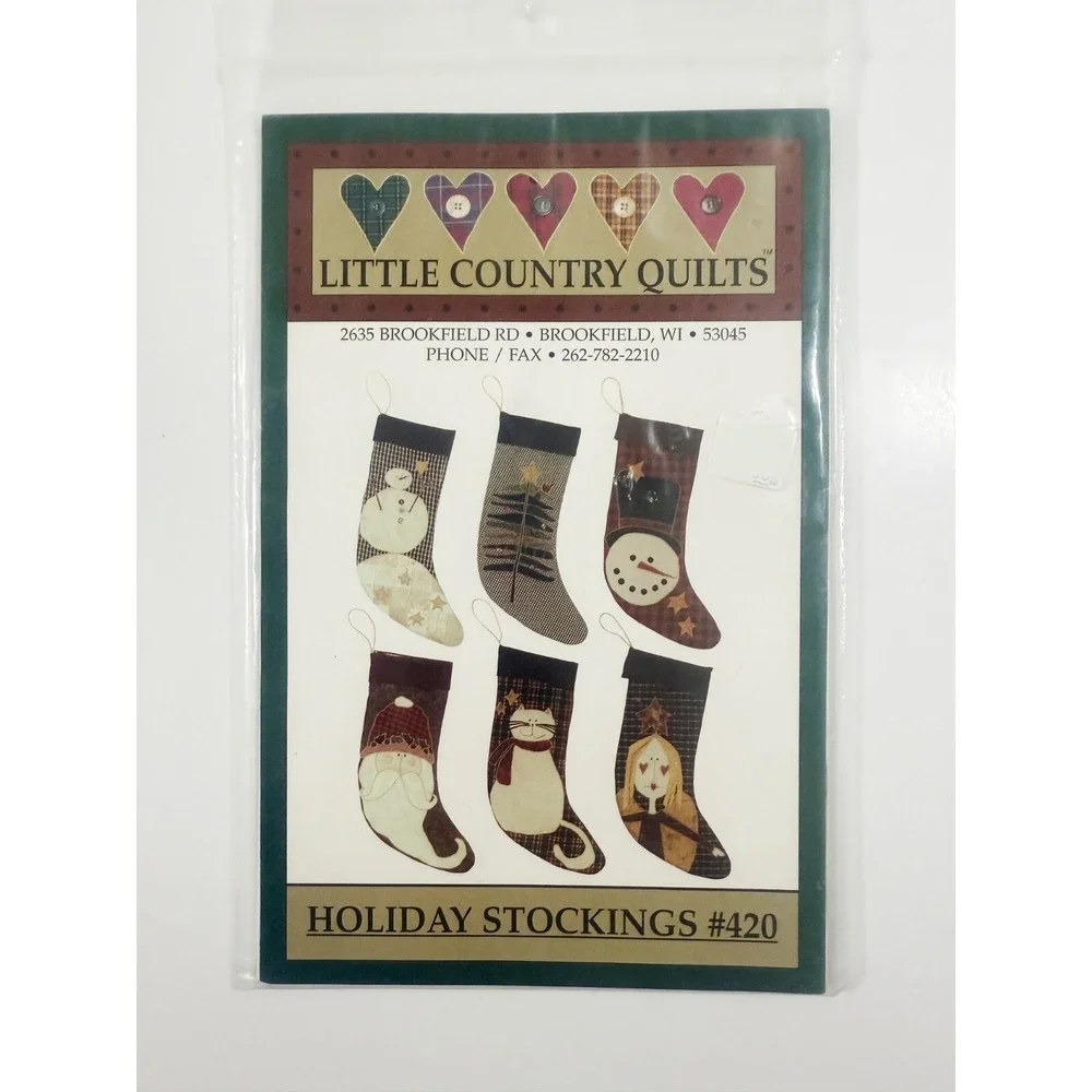 Little Country Quilts Holiday Stockings #420 Vintage Sewing‎ Pattern Christmas